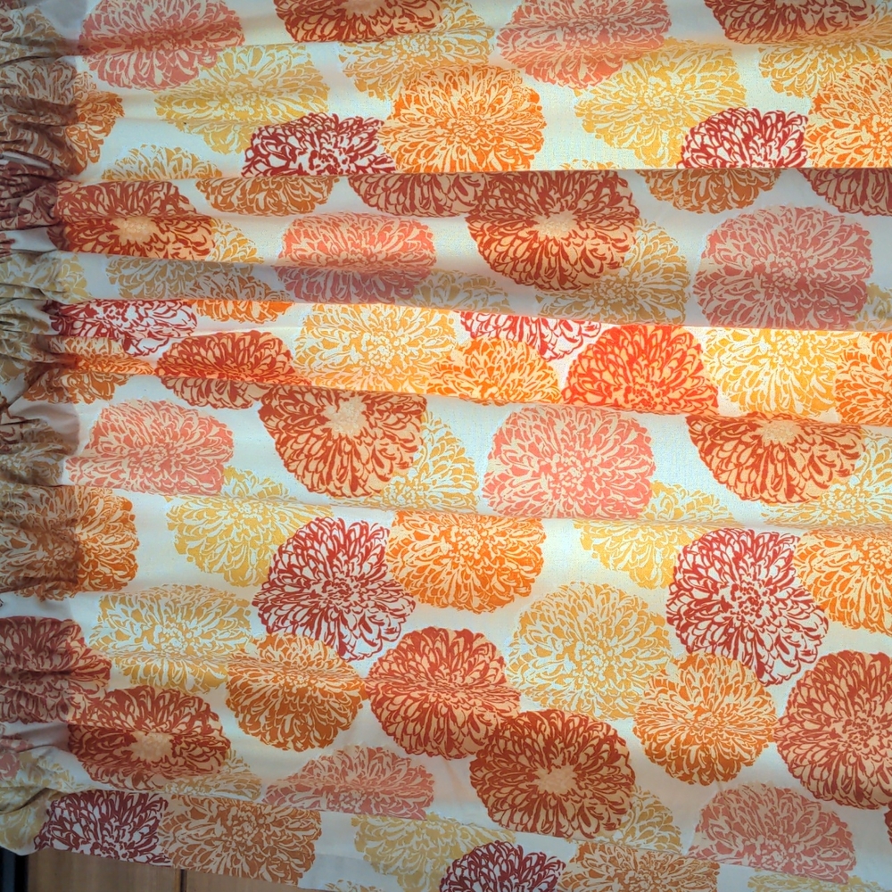 Drapes, Pair Of Lined Cotton Curtain Panels